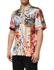 Dolce & Gabbana Multicolor Shell Print Hawaii Casual Shirt - IT39 | S - Polos