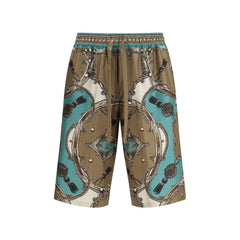 Dolce & Gabbana Multicolor Silk Cargo Shorts - IT48 | M