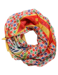Dolce & Gabbana Multicolor Silk Carretto Print Stole Scarf