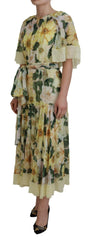 Dolce & Gabbana Multicolor Silk Floral Print Long Maxi Dress - IT36|XXS - Dresses