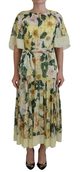 Dolce & Gabbana Multicolor Silk Floral Print Long Maxi Dress - IT36|XXS - Dresses