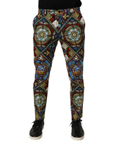 Dolce & Gabbana Multicolor Stained Glass Window Style Print Men Pants - Chinos