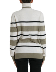 Dolce & Gabbana Multicolor Stripe Wool Logo Pullover Sweater - IT44 | L - Sweaters