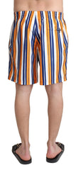 Dolce & Gabbana Multicolor Striped Beachwear Swimshorts - IT4 | S - Swim Boxers