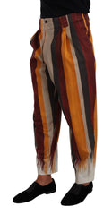 Dolce & Gabbana Multicolor Striped Cotton Tapered Trouser Pants - IT50 | L - Trousers