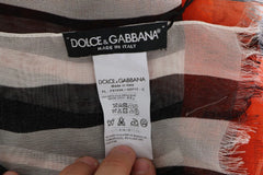 Dolce & Gabbana Multicolor Striped Silk Shawl Fringes Scarf - Scarves & Shawls
