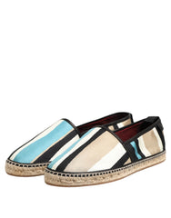 Dolce & Gabbana Multicolor Stripes Canvas Flat Espadrille Shoes - EU41/US8 - Flats