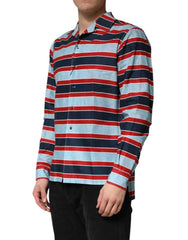 Dolce & Gabbana Multicolor Stripes Cotton Men Button Down Shirt - IT41 | L