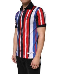 Dolce & Gabbana Multicolor Stripes Cotton Men Polo T-shirt - IT46 | S