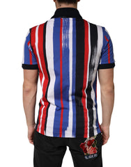 Dolce & Gabbana Multicolor Stripes Cotton Men Polo T-shirt - IT46 | S
