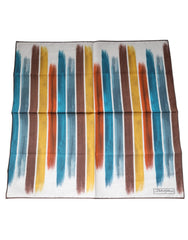 Dolce & Gabbana Multicolor Stripes Cotton Square Foulard Scarf - Scarves & Shawls