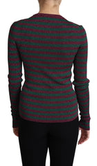 Dolce & Gabbana Multicolor Stripes Crew Neck Pullover Sweater - Sweaters