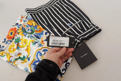 Dolce & Gabbana Multicolor Stripes Majolica Bermuda Shorts - IT40|S - Bermudas