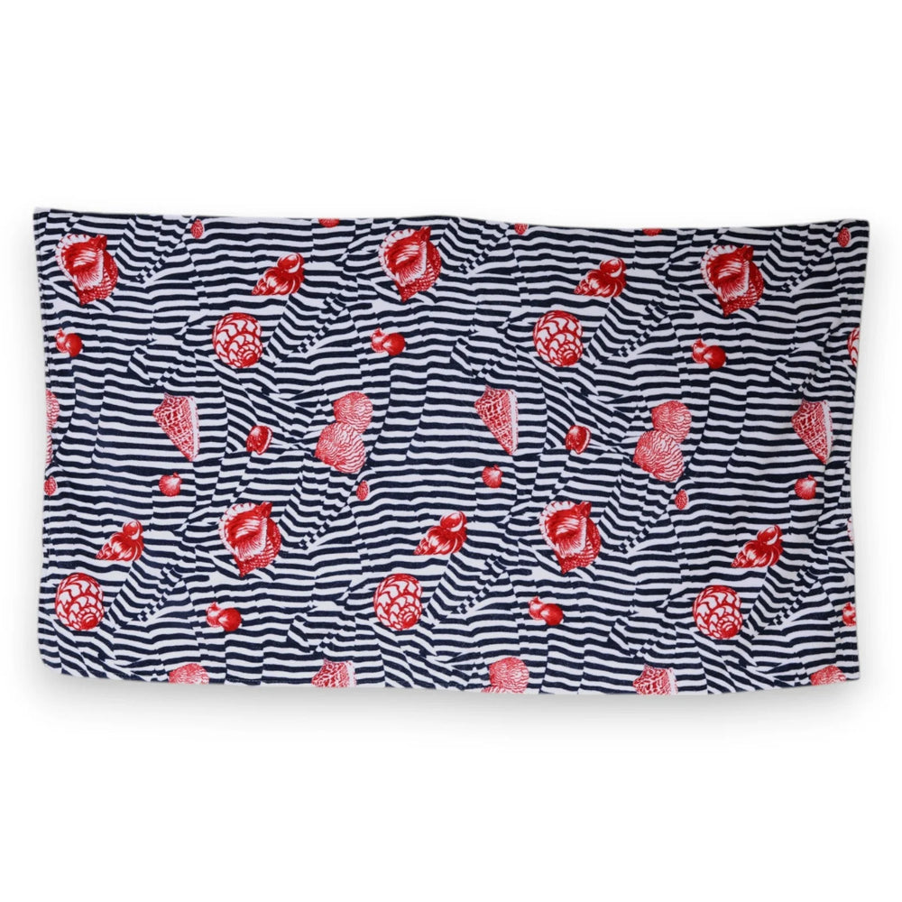 Dolce & Gabbana Multicolor Stripes Seashells Beach Towel - Beach Towels