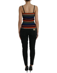 Dolce & Gabbana Multicolor Stripes Spaghetti Strap Tank Top - Tank Tops