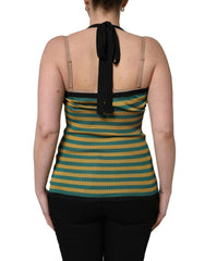 Dolce & Gabbana Multicolor Stripes Wool Knit Halter Tank Top - IT40|S