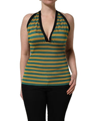 Dolce & Gabbana Multicolor Stripes Wool Knit Halter Tank Top - IT40|S