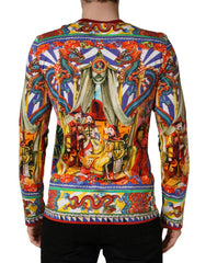 Dolce & Gabbana Multicolor Teatro Dei Pupi Men Long Sleeves T-shirt