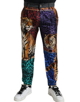Dolce & Gabbana Multicolor Tiger Cotton Loose Denim Jeans - IT50 | L - Jeans