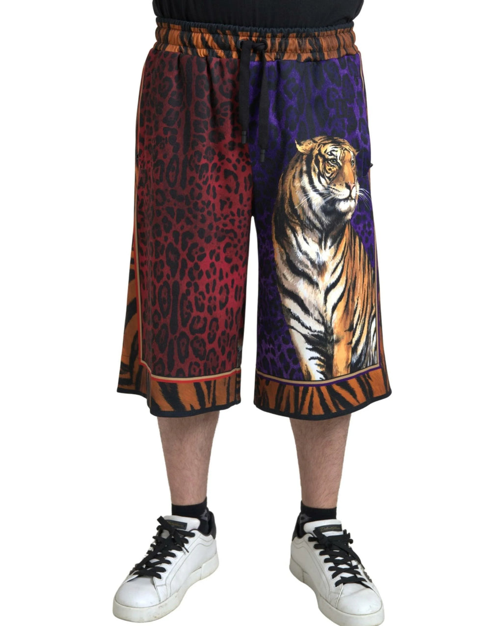 Dolce & Gabbana Multicolor Tiger Print Men Bermuda Shorts - IT44 | XS - Bermudas
