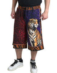 Dolce & Gabbana Multicolor Tiger Print Men Bermuda Shorts - IT44 | XS - Bermudas