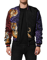 Dolce & Gabbana Multicolor Tiger Print Men Bomber Jacket - IT44 | XS - Bomber Jackets