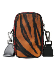 Dolce & Gabbana Multicolor Tiger Print Nylon Logo Cross Body Bag - Cross Body Bags