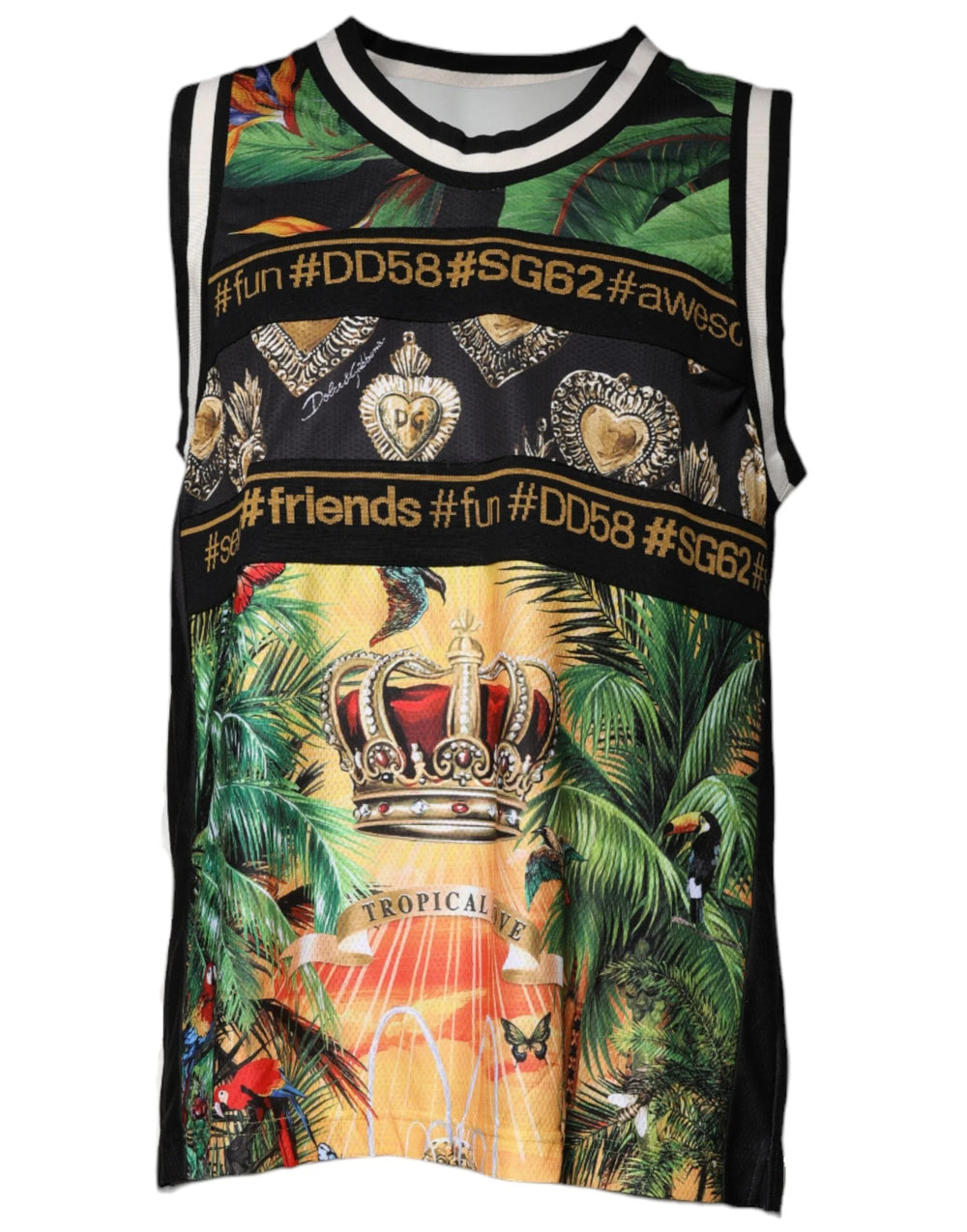 Dolce & Gabbana Multicolor Tropical Sleeveless Tank T-shirt - IT50 | L - Tank Tops