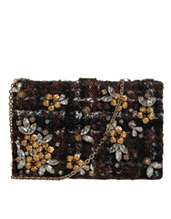 Dolce & Gabbana Multicolor Tweed Floral Clutch Evening Party Purse CrossBody Bag - Clutch Bags