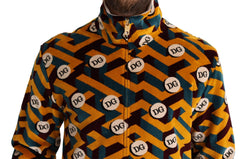 Dolce & Gabbana Multicolor Velvet DG Logo Mens Sweater Jacket - IT44 | XS - Track Jackets