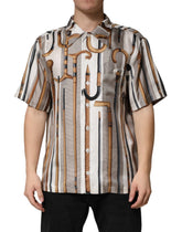 Dolce & Gabbana Multicolor Walking Stick Print Men Shirt - IT40 | M
