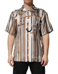 Dolce & Gabbana Multicolor Walking Stick Print Men Shirt - IT40 | M