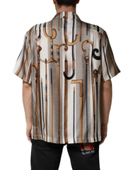 Dolce & Gabbana Multicolor Walking Stick Print Men Shirt - IT40 | M