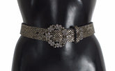 Dolce & Gabbana Multicolor Wide Crystal Buckle Sequined Belt - 65 cm / 26 Inches