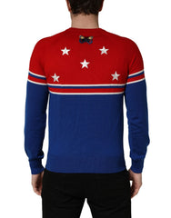 Dolce & Gabbana Multicolor Wool Butterfly Star Men Crew Neck Sweater - IT48 | M