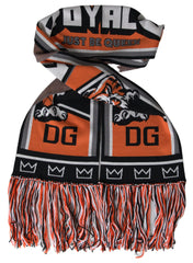Dolce & Gabbana Multicolor Wool DG Royals Wrap Fringe Scarf - Scarves & Shawls
