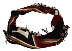 Dolce & Gabbana Multicolor Wool Knit DG King Shawl Wrap Scarf - Scarves & Shawls