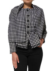 Dolce & Gabbana Multicolor Wool Monochrome Patterned Jacket - IT38|XS - Capes
