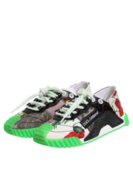 Dolce & Gabbana Multicor DG Logo Leopard Cherry Sneaker Shoes - EU35/US4.5