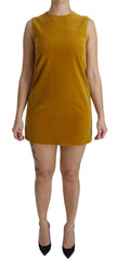 Dolce & Gabbana Mustard Velvet Stretch Shift Mini Dress - IT40|S - Dresses