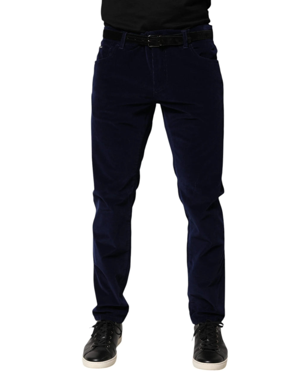 Dolce & Gabbana Navy Blue Cotton Tapered Formal Trouser Pants - IT54 | XL - Trousers