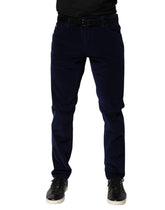 Dolce & Gabbana Navy Blue Cotton Tapered Formal Trouser Pants - IT54 | XL - Trousers