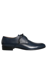 Dolce & Gabbana Navy Blue Leather Derby Dress Formal Shoes - EU44/US11 - Shoes