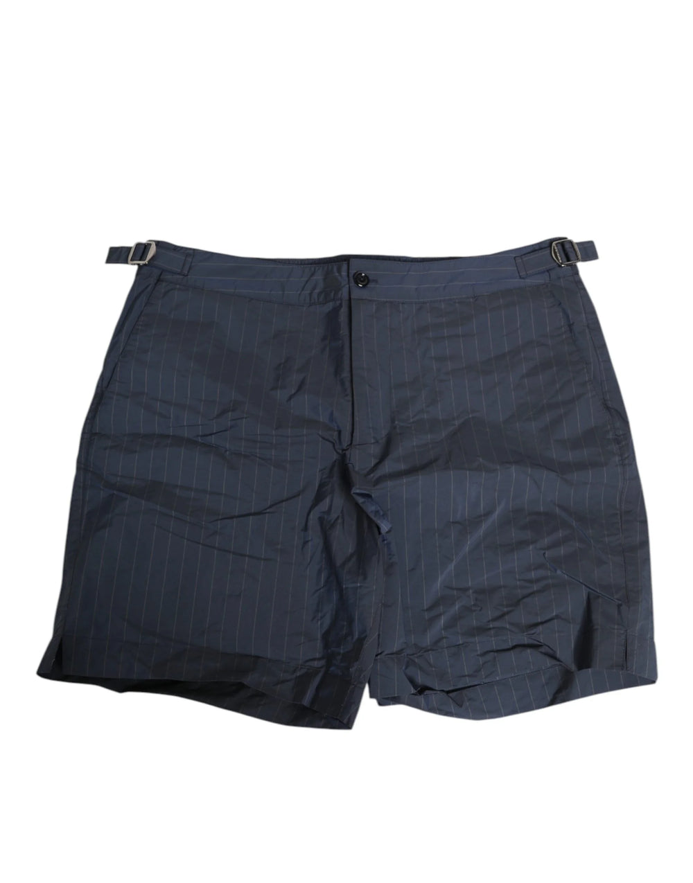 Dolce & Gabbana Navy Blue Polyester Pinstripe Men Shorts Swimwear - IT48 | M - Swim Boxers