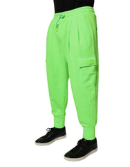 Dolce & Gabbana Neon Green Cargo Jogger Men Sweatpants Pants - Joggers