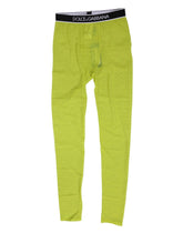Dolce & Gabbana Neon Green Nylon Logo Lace Leggings Pants Underwear - IT2 | S - Thigh Slimmers