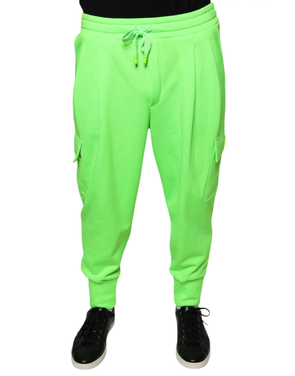 Dolce & Gabbana Neon Green Polyester Cargo Jogger Sweatpants Pants - IT48 | M - Joggers