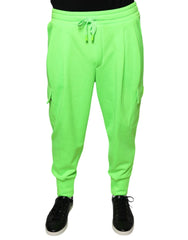 Dolce & Gabbana Neon Green Polyester Cargo Jogger Sweatpants Pants - IT48 | M - Joggers
