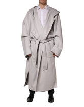 Dolce & Gabbana Off White Belted Long Trench Coat Men Jacket - IT50 | L