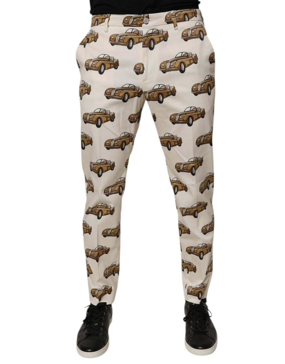 Dolce & Gabbana Off White Cars Cotton Skinny Men Denim Jeans - Jeans